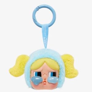 POP MART CryBaby Powerpuff Girls Vinyl Face Plush Keychain- Bubbles